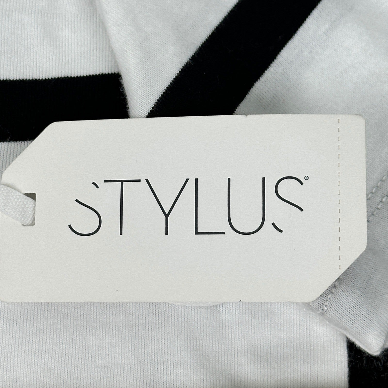 Stylus Mens Black Stripe Short Sleeve Crew Neck T-Shirt SP24STY5032M Medium NWT by Stylus