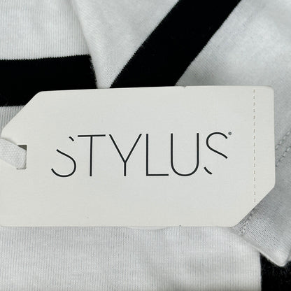 Stylus Mens Black Stripe Short Sleeve Crew Neck T-Shirt SP24STY5032M Medium NWT by Stylus