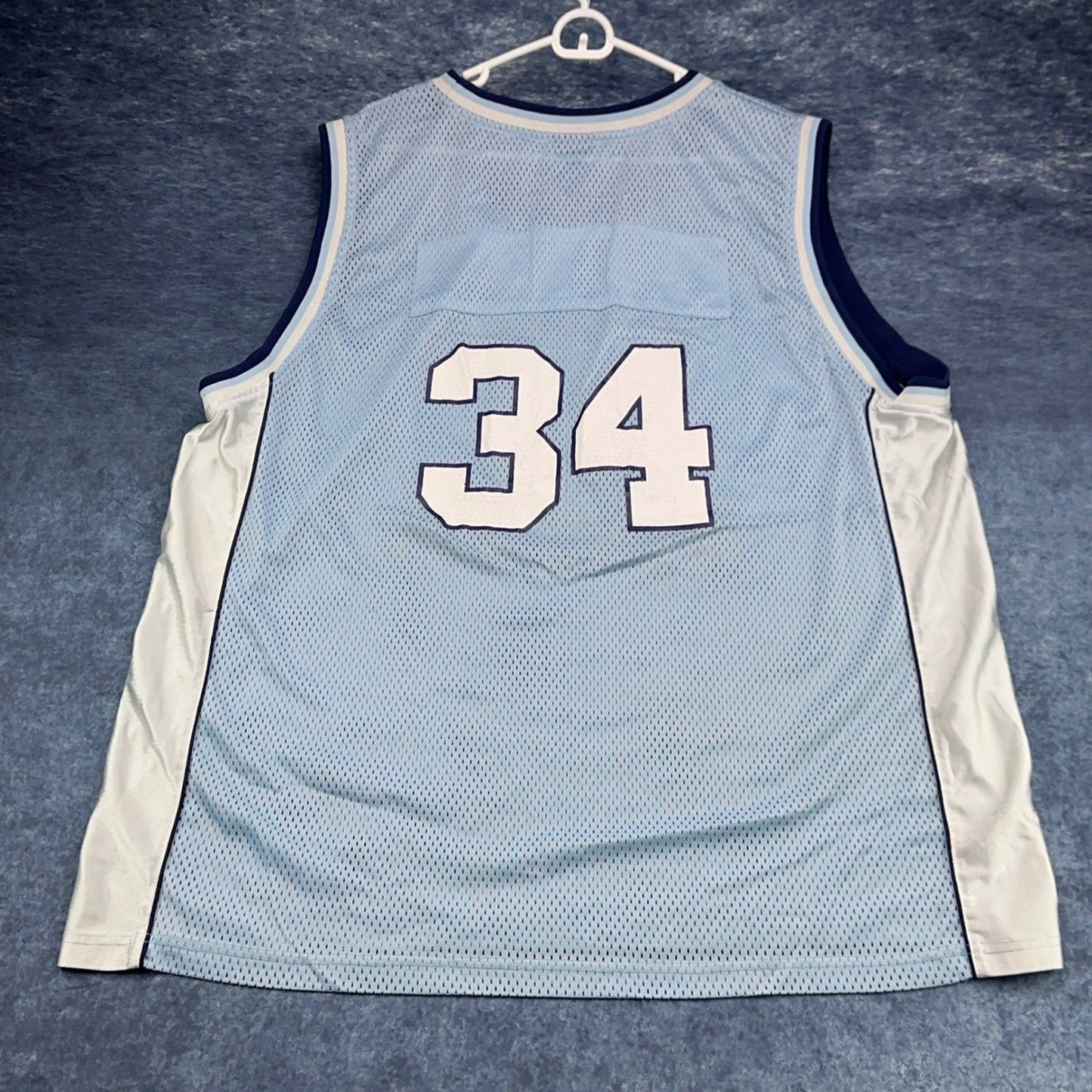 North Carolina Tar Heels Basketball Jersey Blue White 34 Mesh Mens 4XL RN106746 by Unbranded