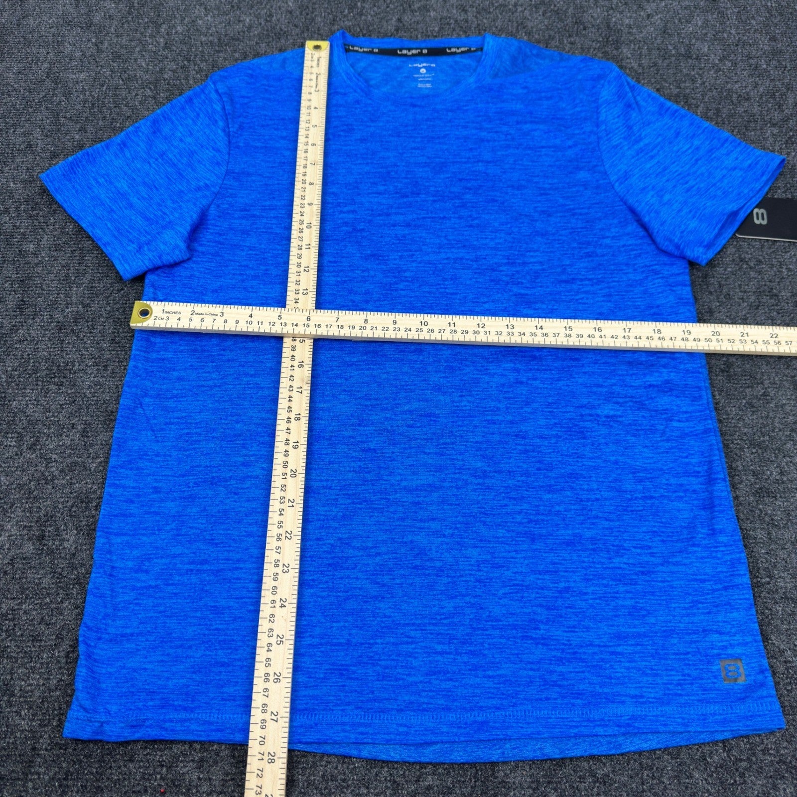 Layer 8 Mens Qwick-Dry Training Shirt Egyptian Blue Heather L23184 Size M NEW by Layer 8