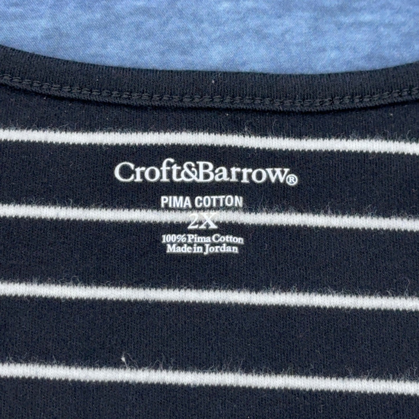 Croft & Barrow V-Neck Shirt - Pima Cotton Black White by Croft & Barrow