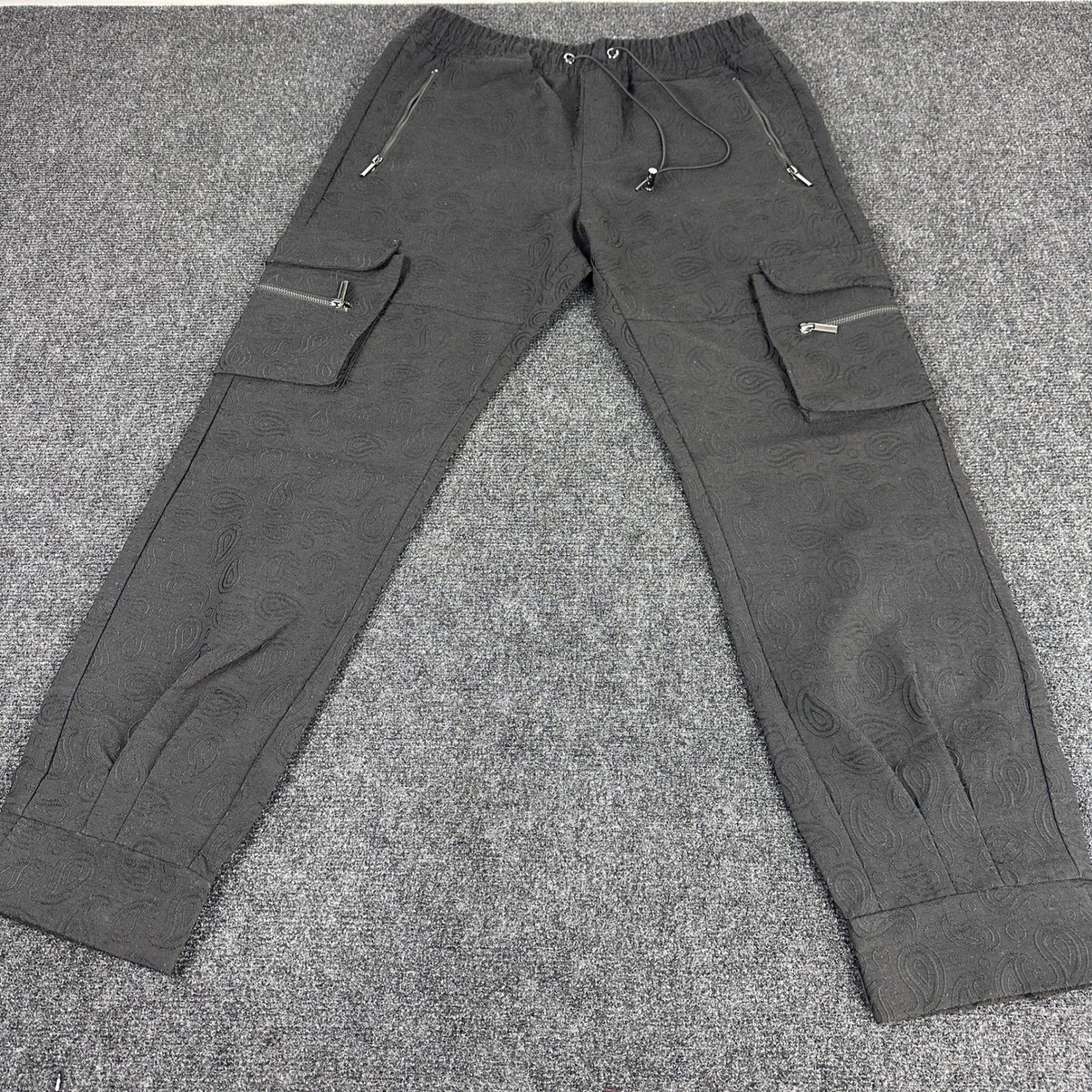 GVAPI Black Paisley Textured Cargo Pants Limited Edition 34 Aaron Wilhelm Mens by GVAPI