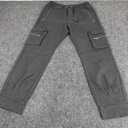 GVAPI Black Paisley Textured Cargo Pants Limited Edition 34 Aaron Wilhelm Mens by GVAPI