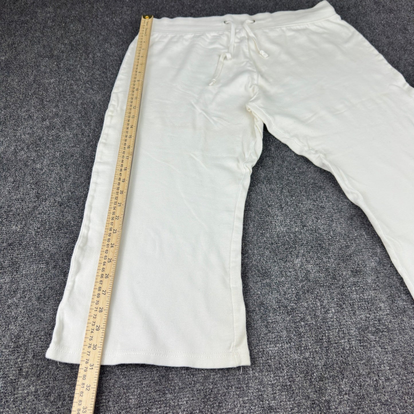 Like An Angel White Capri Sweatpants Plus Size 2X Wide Leg Drawstring Joggers by Like An Angel