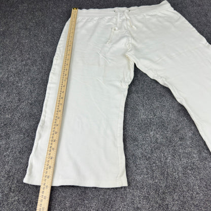 Like An Angel White Capri Sweatpants Plus Size 2X Wide Leg Drawstring Joggers by Like An Angel