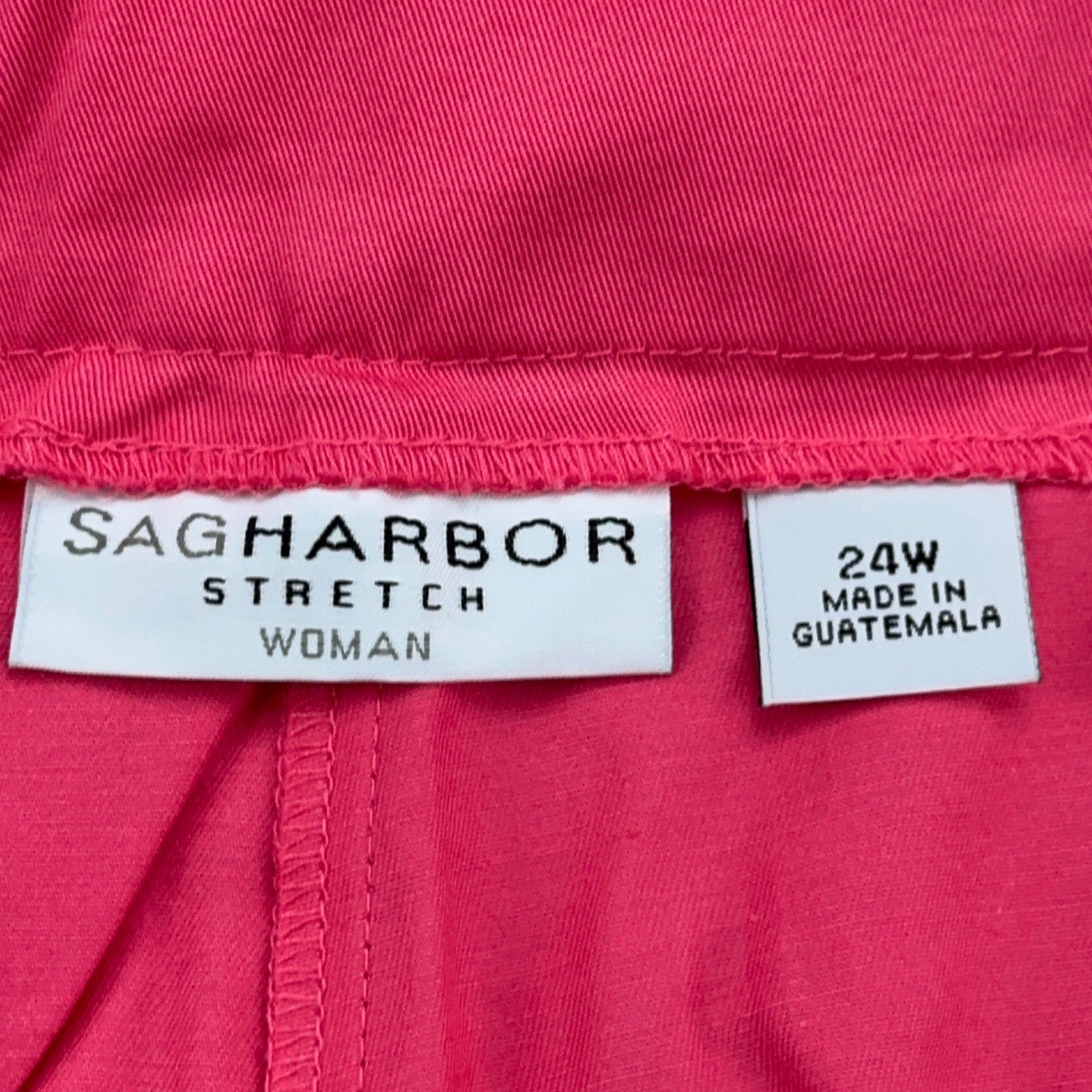 Sag Harbor Stretch Woman Pink Capri Pants Plus Size 24W Cropped Trousers by Sag Harbor