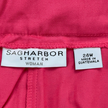 Sag Harbor Stretch Woman Pink Capri Pants Plus Size 24W Cropped Trousers by Sag Harbor