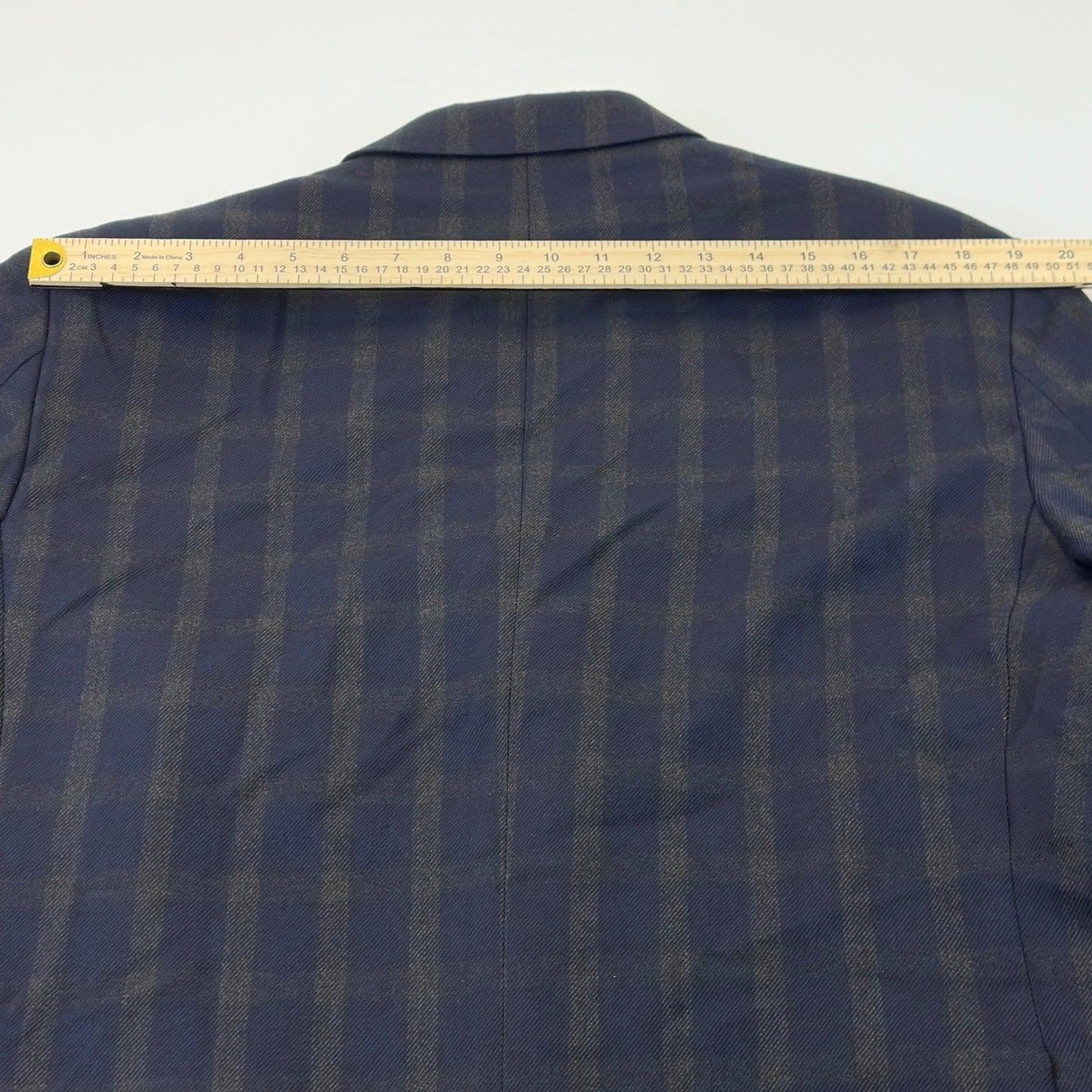 Haggar 1926 Originals Mens 44R Navy Blue Brown Plaid Blazer Sport Coat 1006615 by Haggar