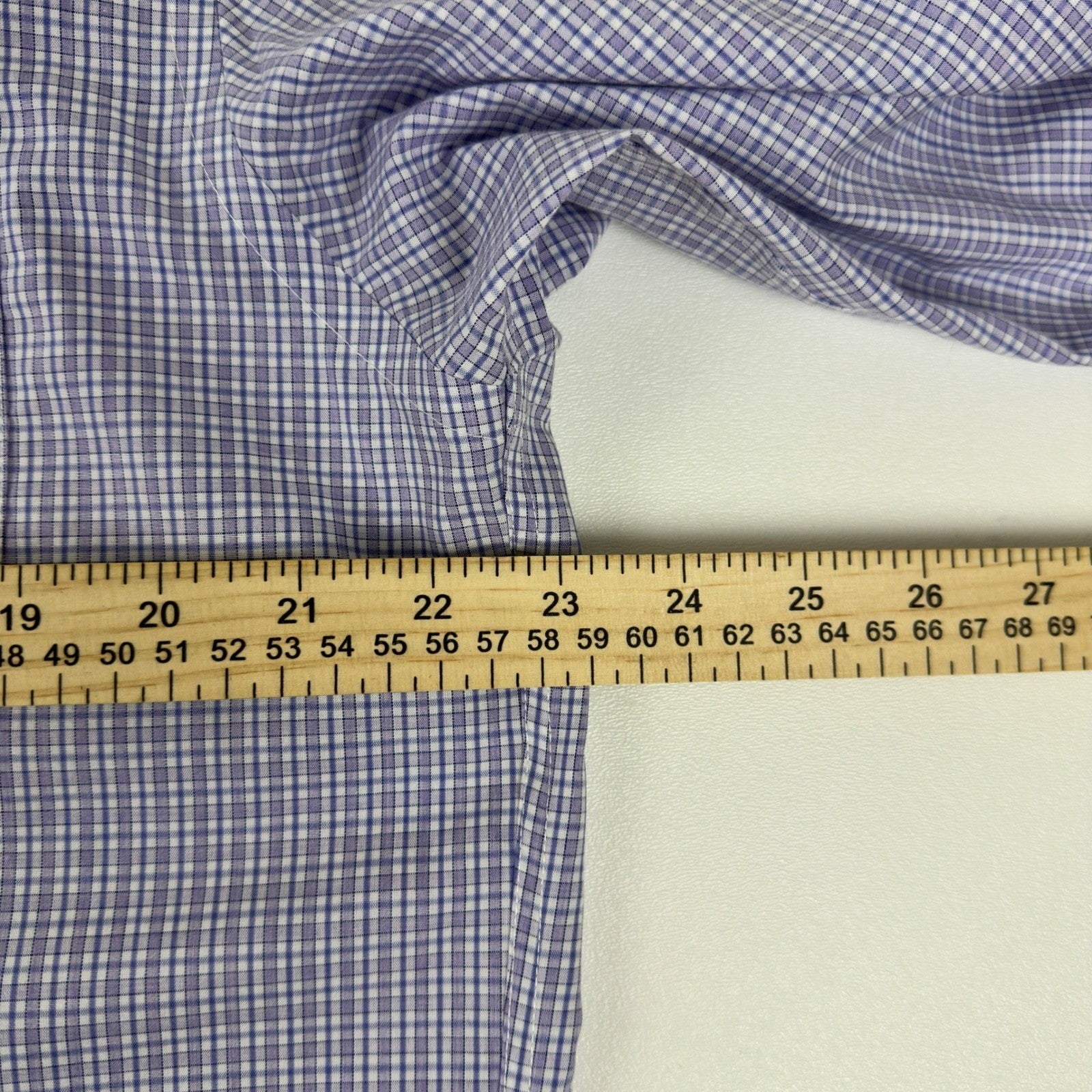 Jos. A. Bank 1905 Mens Tailored Fit Non-Iron Cotton Shirt Purple Check 16.5-34 by Jos. A. Bank