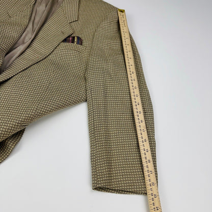 Manci by Mancillas Mens Vintage Micro Check Blazer Sport Coat Brown Tan 42R by Manci by Mancillas