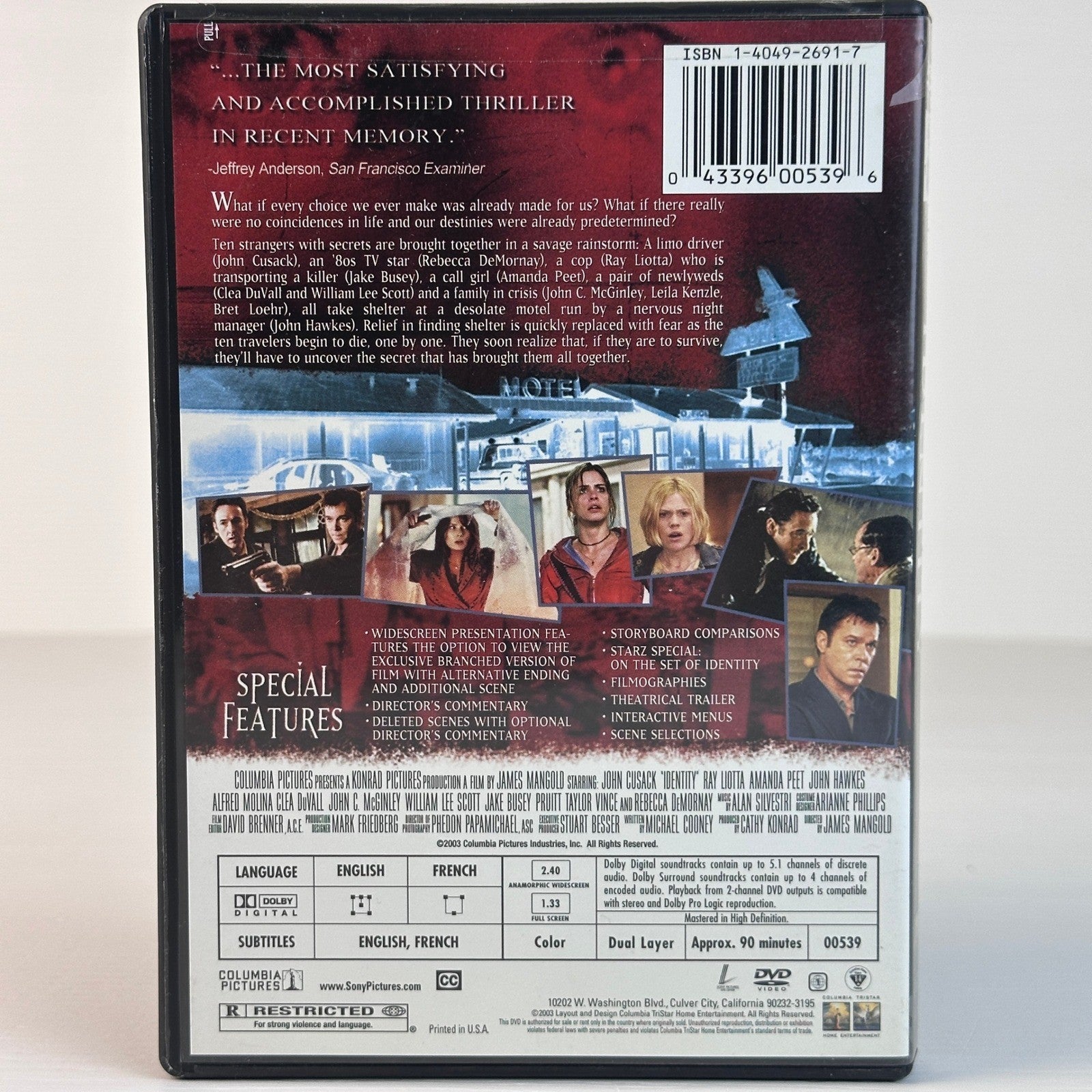 Identity DVD Special Edition 2003 John Cusack Ray Liotta Thriller Movie 00539 by Buysaavy