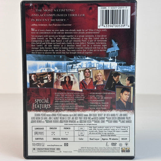 Identity DVD Special Edition 2003 John Cusack Ray Liotta Thriller Movie 00539 by Buysaavy