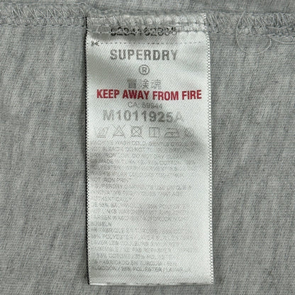 Superdry Mens Graphic T-Shirt Grey Green Stripe Logo Crew Neck Small by Superdry