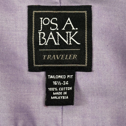 Jos A Bank Travelers Mens Tailored Fit Dress Shirt Lavender 23x33 by Jos. A. Bank