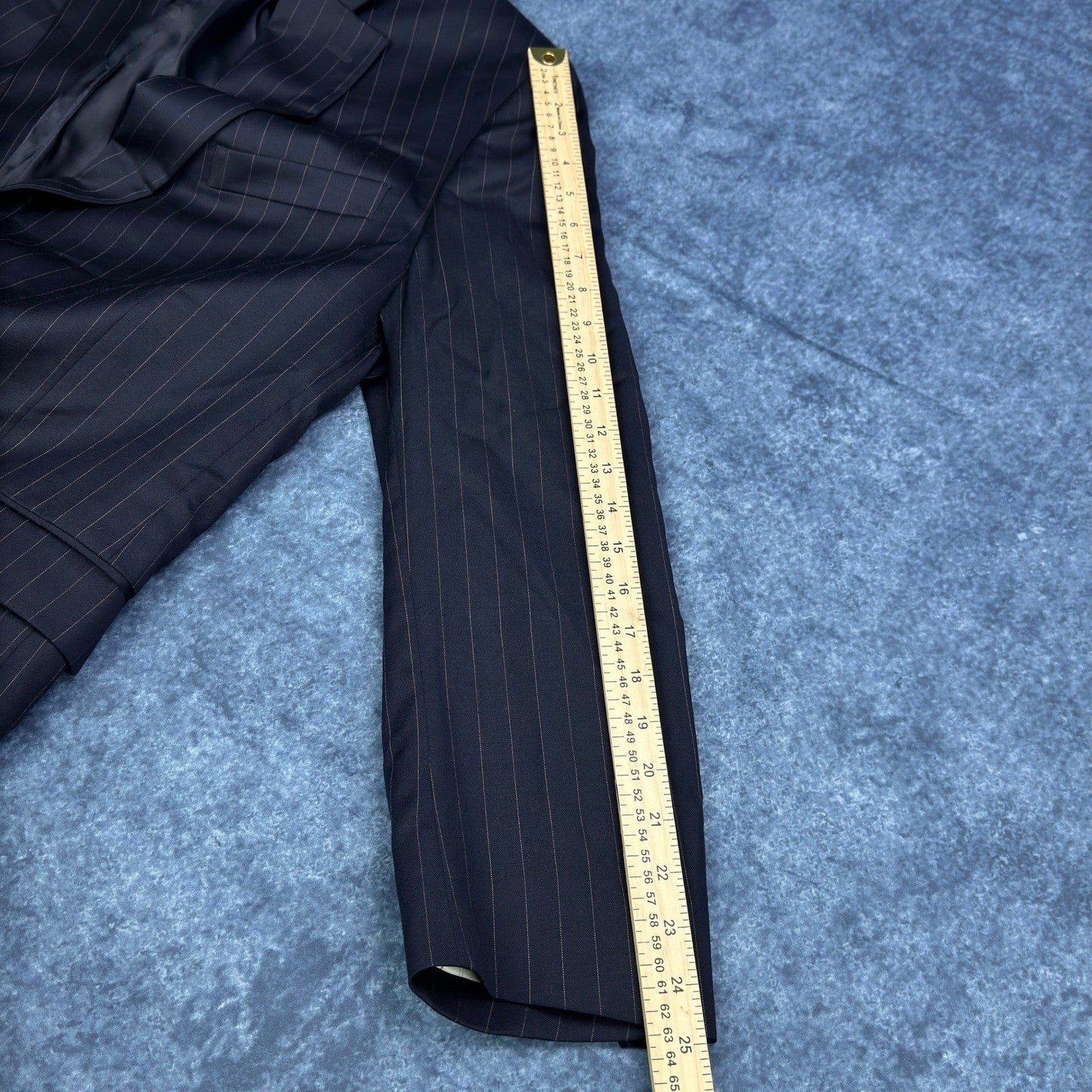 Lauren Ralph Lauren Mens 44R Black Pinstripe 100% Wool 2-Piece Suit Pleated by Lauren Ralph Lauren