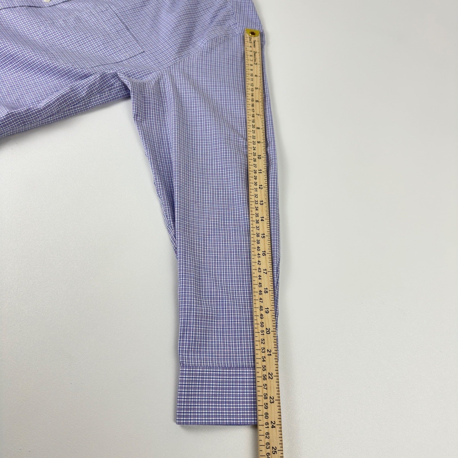 Jos. A. Bank 1905 Mens Tailored Fit Non-Iron Cotton Shirt Purple Check 16.5-34 by Jos. A. Bank