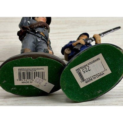 Civil War Soldier Figurines Set of 2 Historical Gettysburg Souvenir Decor by Americana Souvenirs