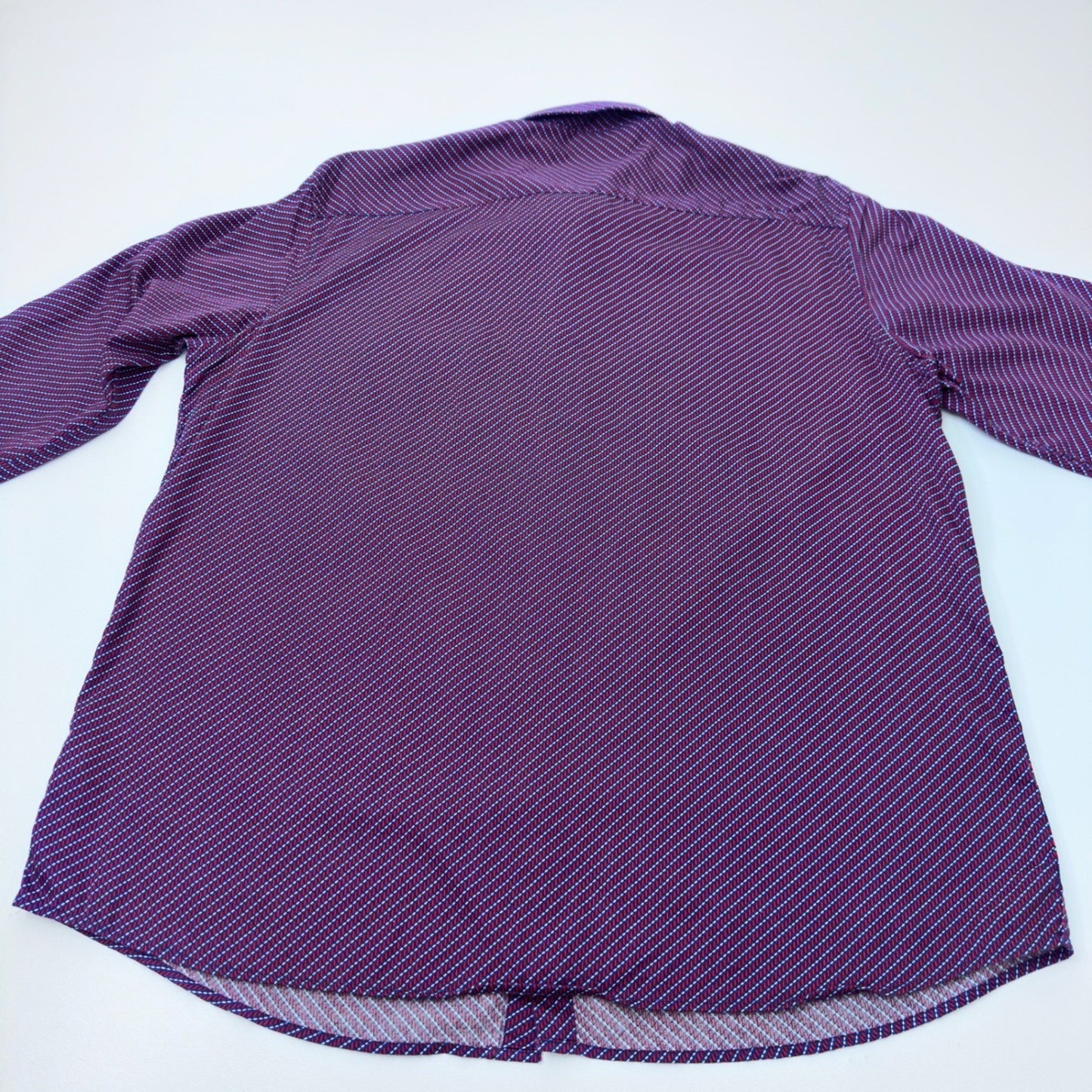 Johnston & Murphy Mens XL Purple Geometric Button Down Long Sleeve Dress Shirt by Johnston & Murphy