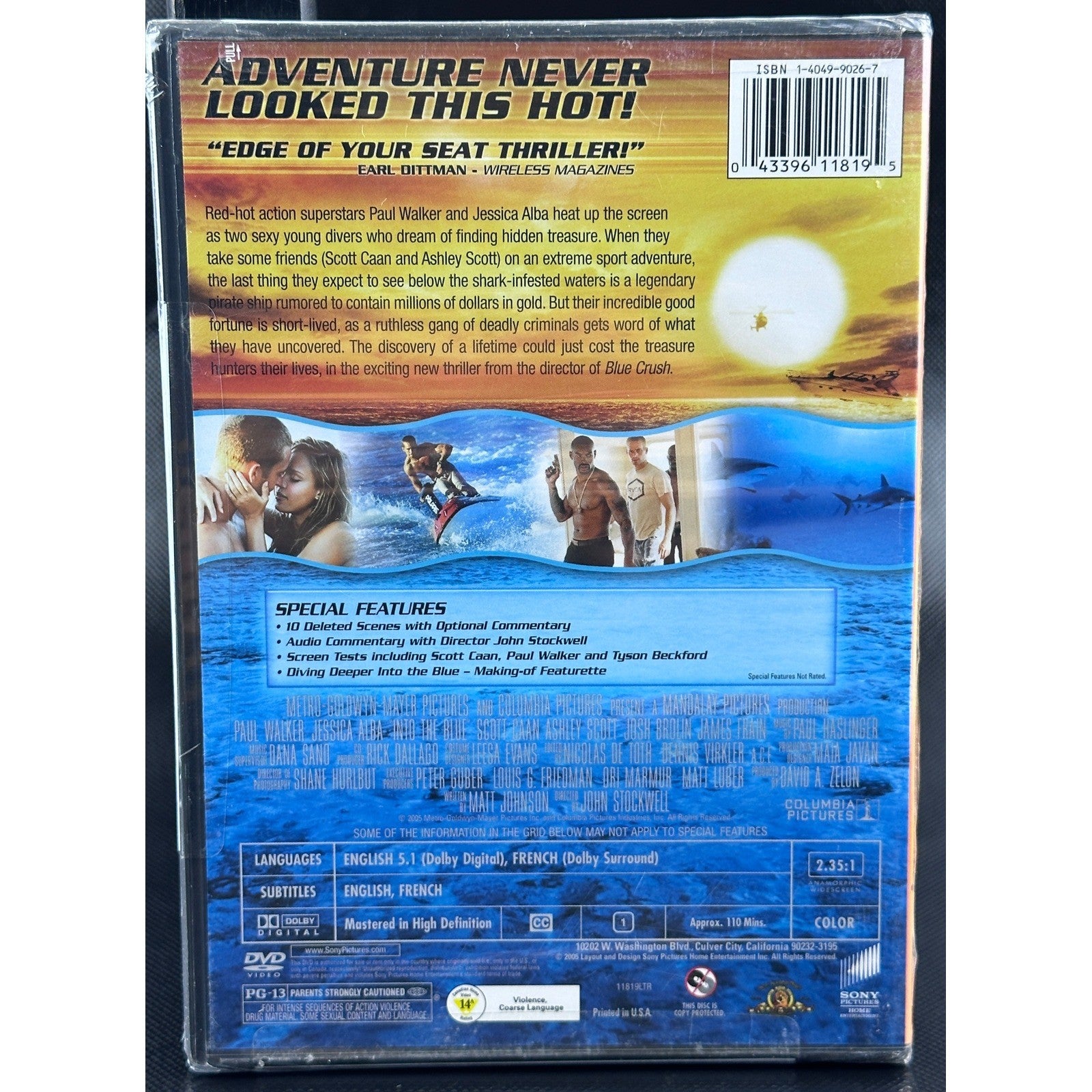 Into the Blue DVD Widescreen Action Adventure Paul Walker Jessica Alba 2000s by Buysaavy