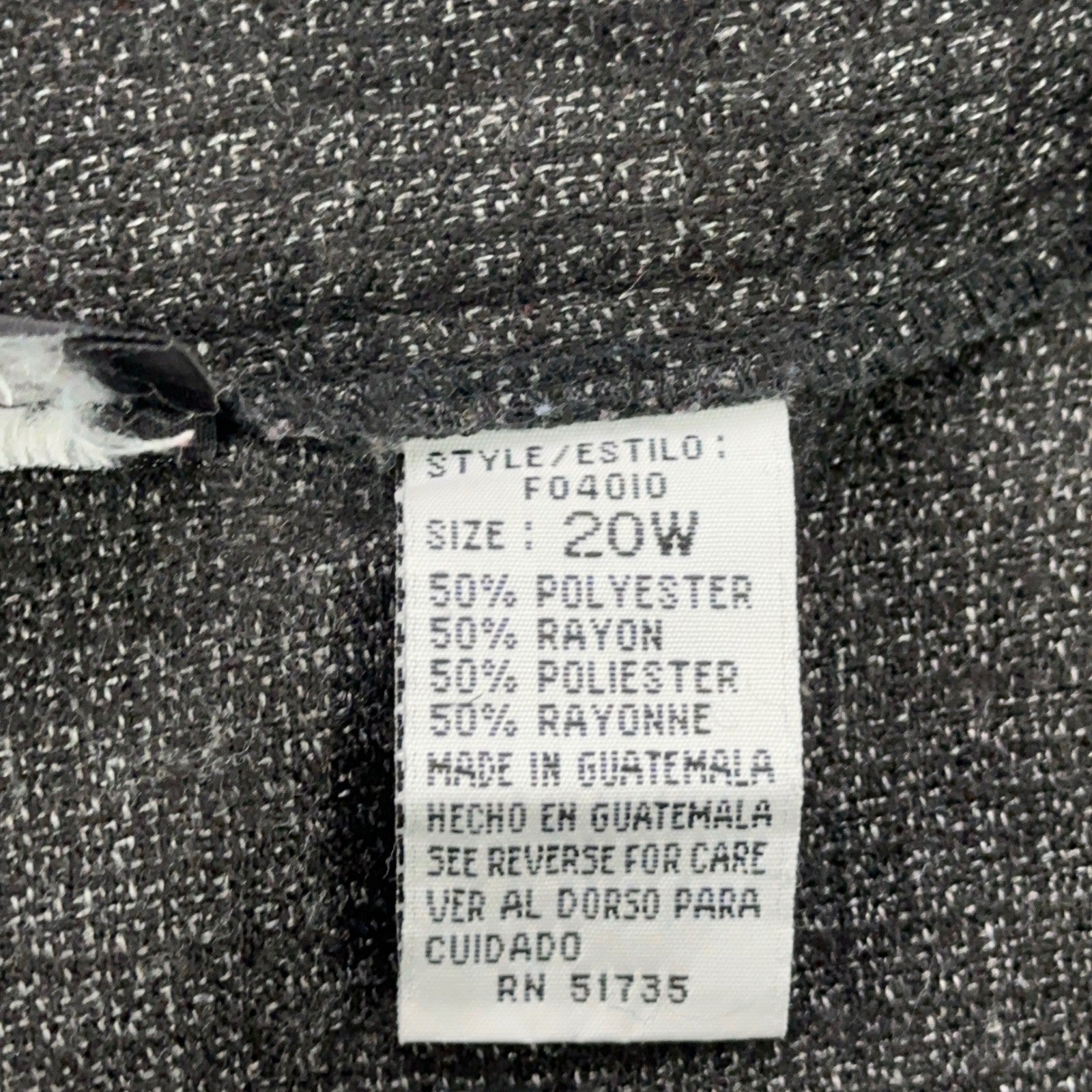 Sag Harbor Woman 20W Pleated Dress Pants Charcoal Textured Elastic Waist by Sag Harbor Woman