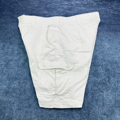 St Johns Bay Mens White Comfort Stretch Cargo Shorts Size 38 Cotton Blend by St. John's Bay