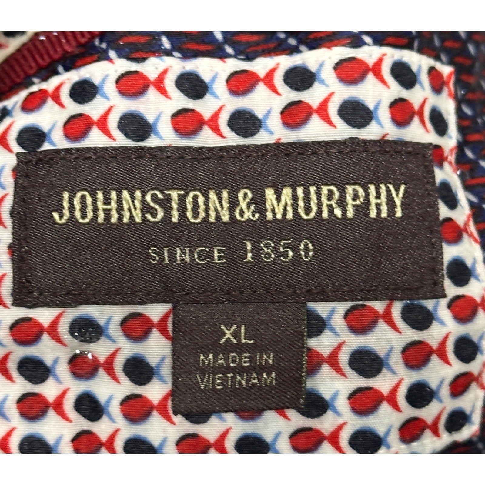 Johnston & Murphy Mens XL Purple Geometric Button Down Long Sleeve Dress Shirt by Johnston & Murphy