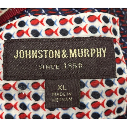Johnston & Murphy Mens XL Purple Geometric Button Down Long Sleeve Dress Shirt by Johnston & Murphy