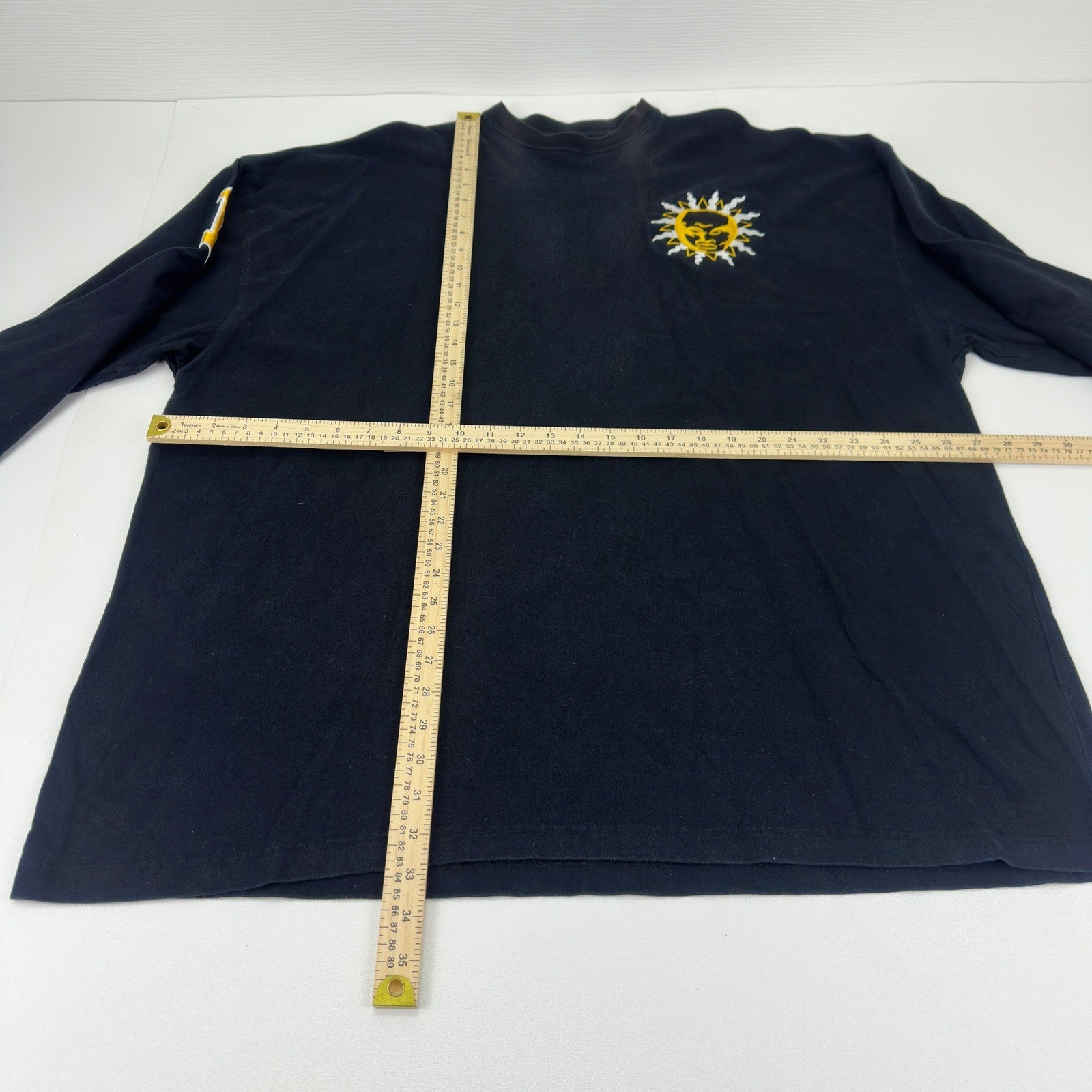 Luxe-T Luxury Sport Mens 3X Black Long Sleeve Sun Graphic We R One T-Shirt by Luxe-T