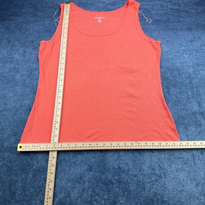 Mix & Co Women Plus Size 3X Coral Orange Ribbed Scoop Neck Tank Top Sleeveless by Mix & Co.