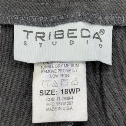 Tribeca Studio Women Gray Pleated Tapered Dress Pants 18WP Made in USA 95761207 by Tribeca Studio