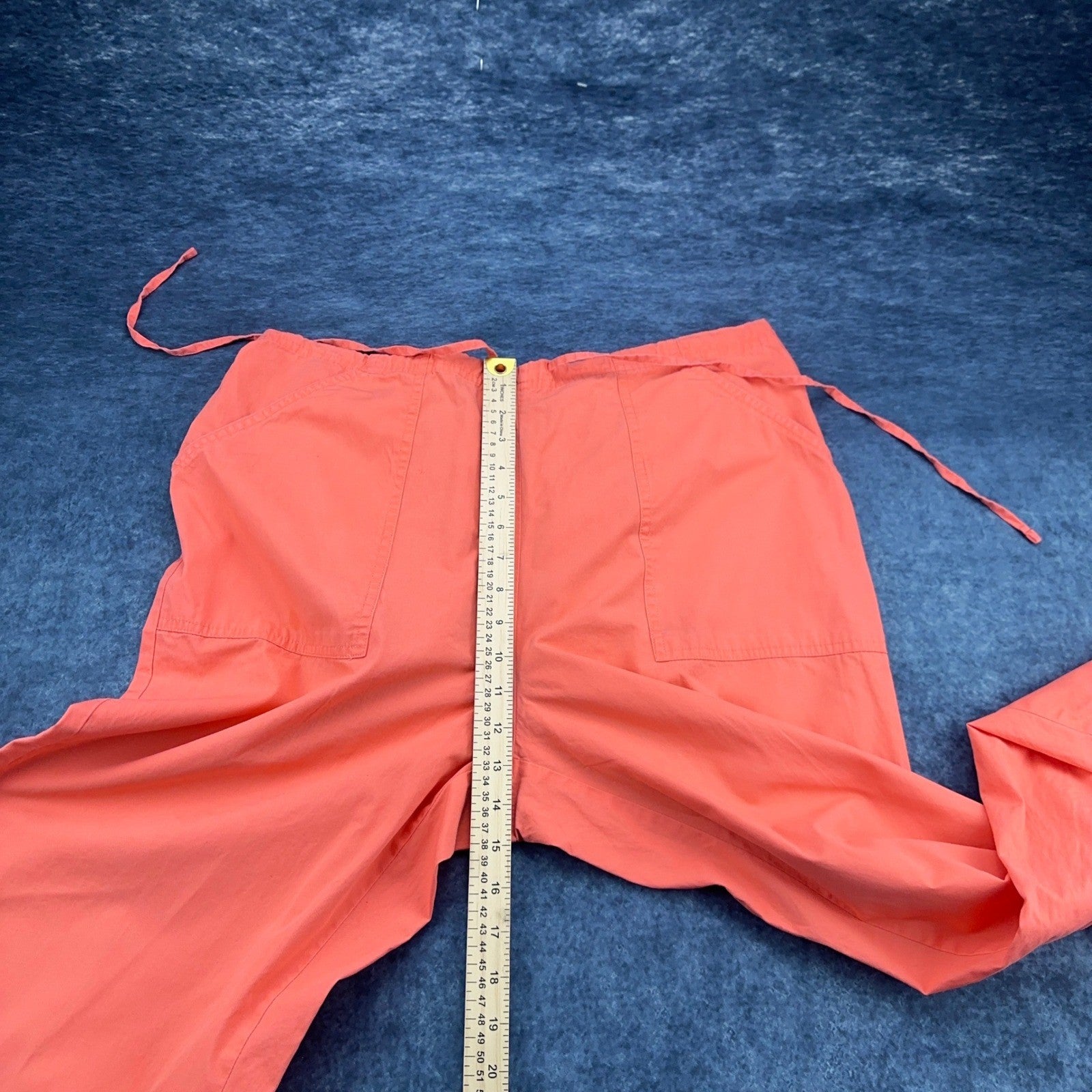 Cherokee Brand Coral Pink Cotton Drawstring Crop Pants Womens 16W Relaxed Fit by Cherokee Brand
