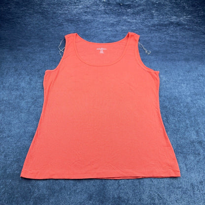 Mix & Co Women Plus Size 3X Coral Orange Ribbed Scoop Neck Tank Top Sleeveless by Mix & Co.