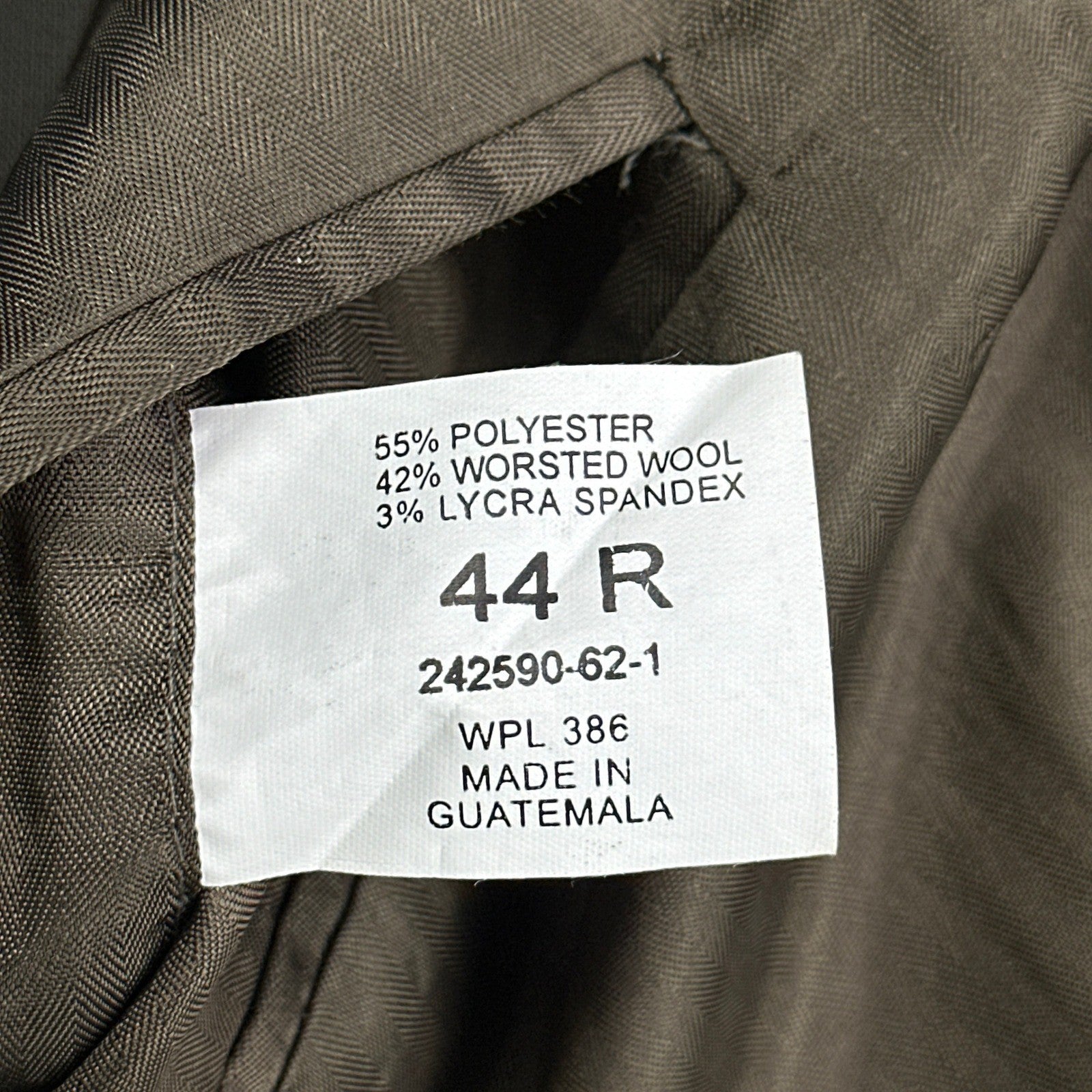Haggar Black Label Mens 44R Suit 3-Button Blazer Pleated Pants Olive Brown Wool by Haggar