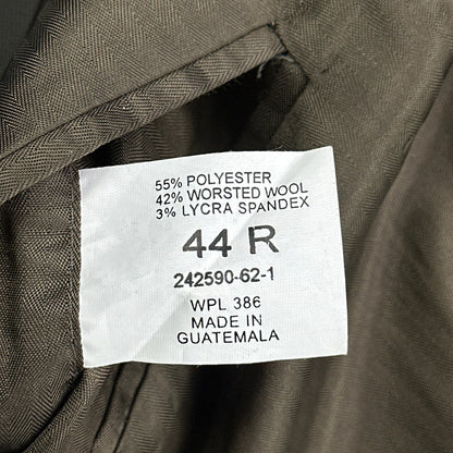 Haggar Black Label Mens 44R Suit 3-Button Blazer Pleated Pants Olive Brown Wool by Haggar