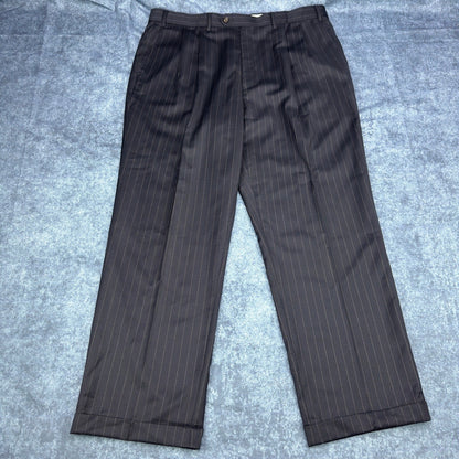 Lauren Ralph Lauren Mens 44R Black Pinstripe 100% Wool 2-Piece Suit Pleated by Lauren Ralph Lauren
