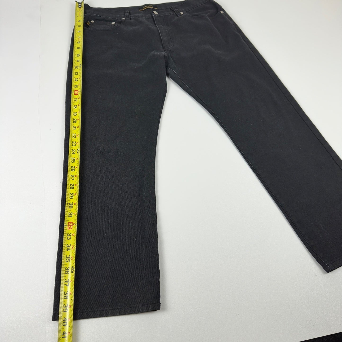 Maxi Milian New York Mens Black Straight Leg Denim Jeans Size 38x32 Dark Wash by Maxi Milian