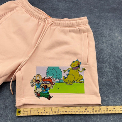 Nickelodeon Rugrats Graphic Sweat Shorts Pink Mens Medium Tommy Chuckie Reptar by Nickelodeon
