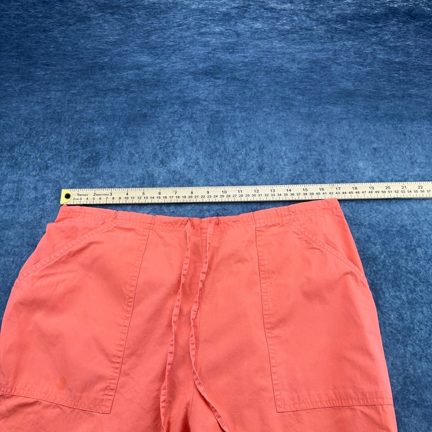 Cherokee Brand Coral Pink Cotton Drawstring Crop Pants Womens 16W Relaxed Fit by Cherokee Brand