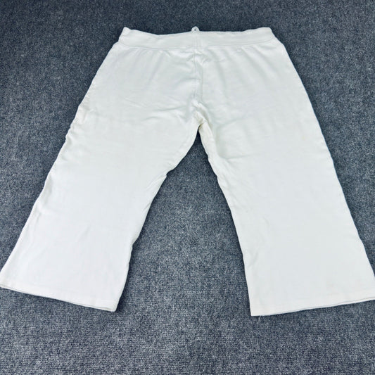 Like An Angel White Capri Sweatpants Plus Size 2X Wide Leg Drawstring Joggers by Like An Angel