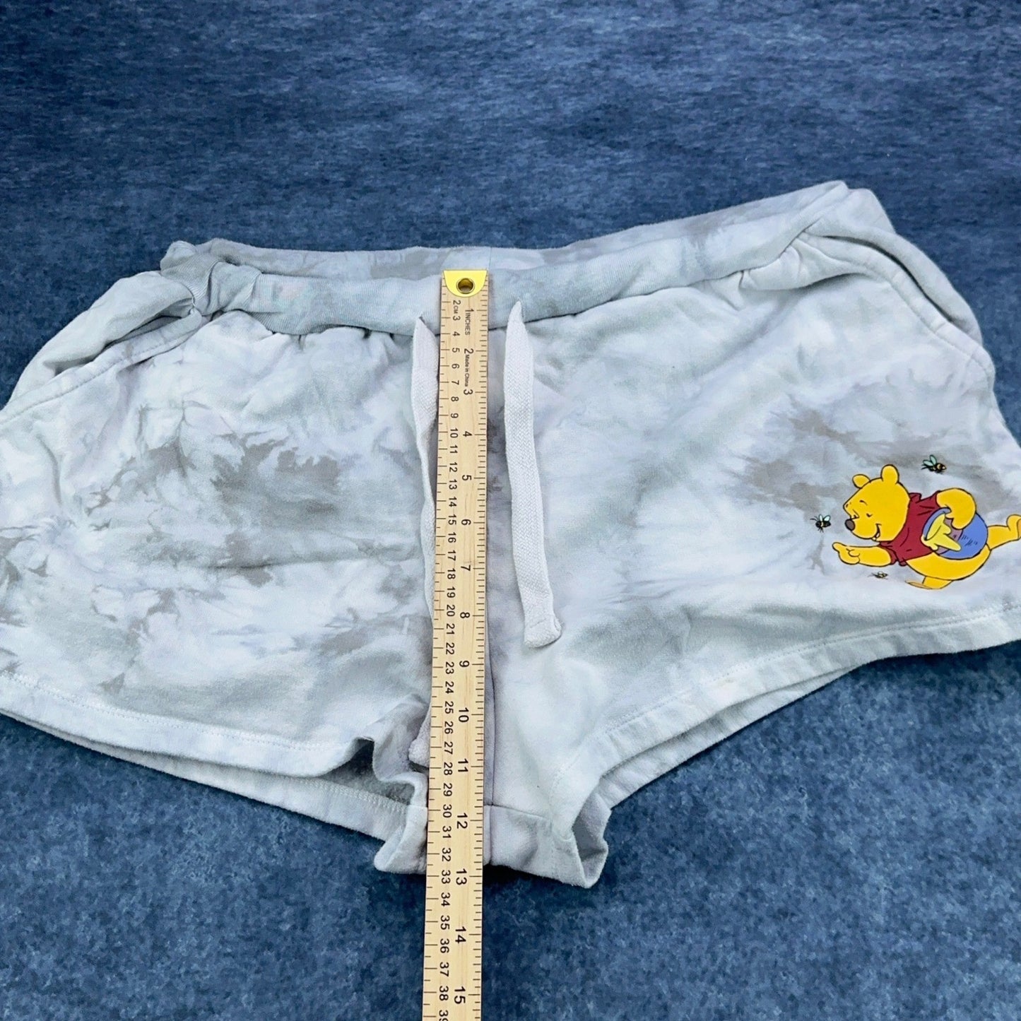 Disney Winnie the Pooh Tie Dye Loungewear Shorts Grey White XL RN71868 by Disney