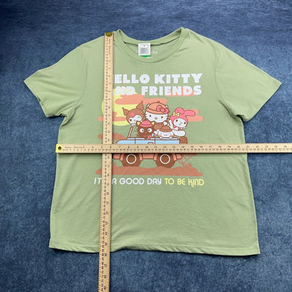 Love Tribe Hello Kitty and Friends Green Graphic Tee Shirt Womens Large NEW by Love Tribe