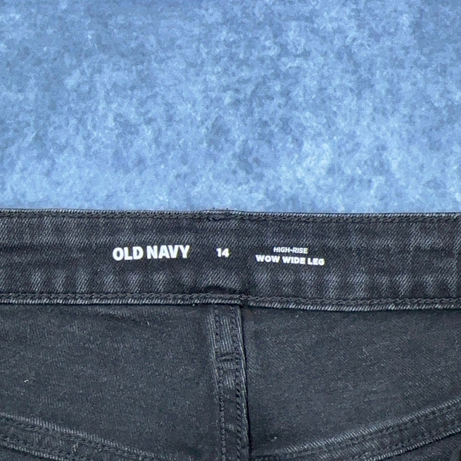 Old Navy High-Rise Wow Wide Leg Jeans Washed Black Size 14 Stretch Denim Pant by Old Navy