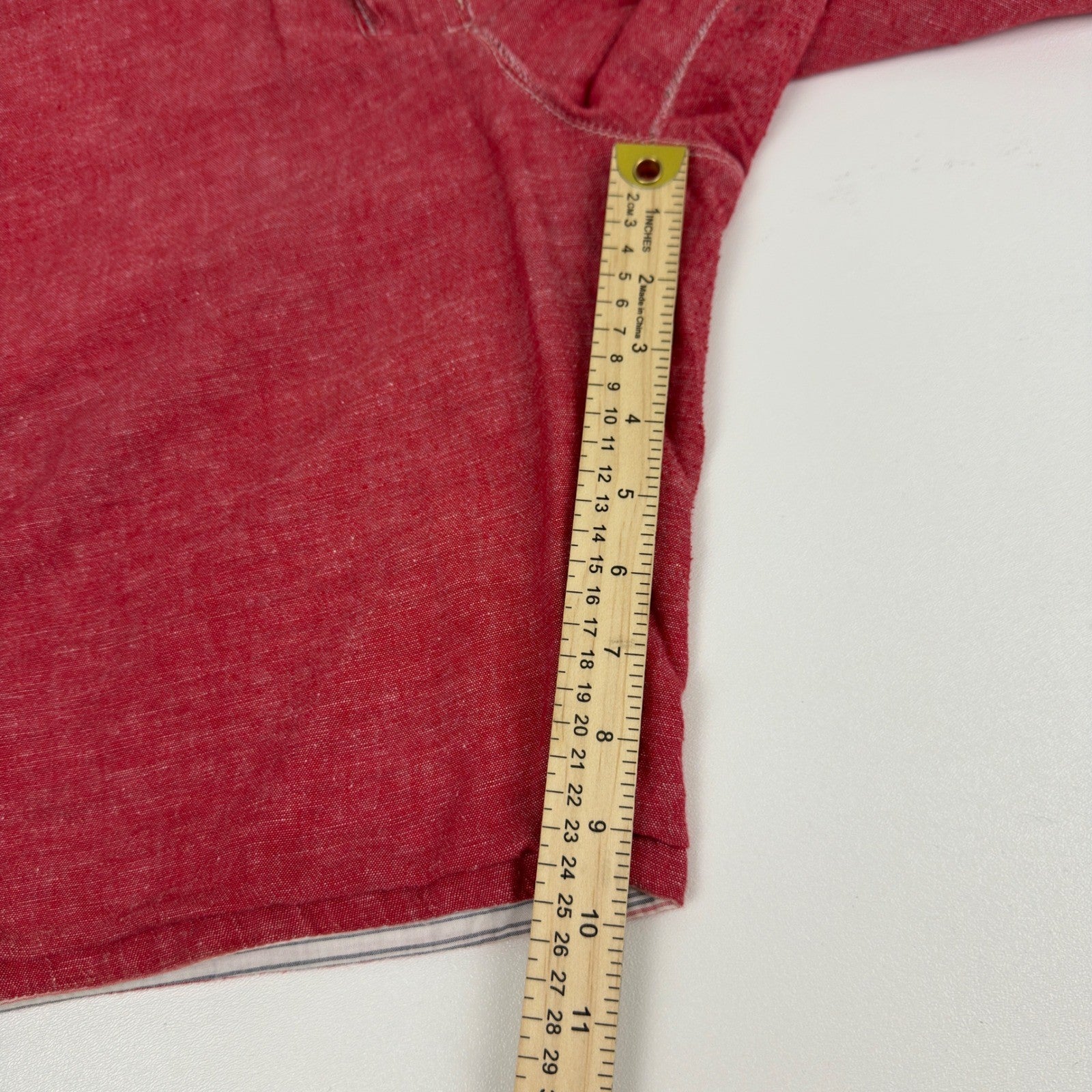 Howe Mens Reversible Shorts Red Solid Striped Casual Summer Size 35 by Howe
