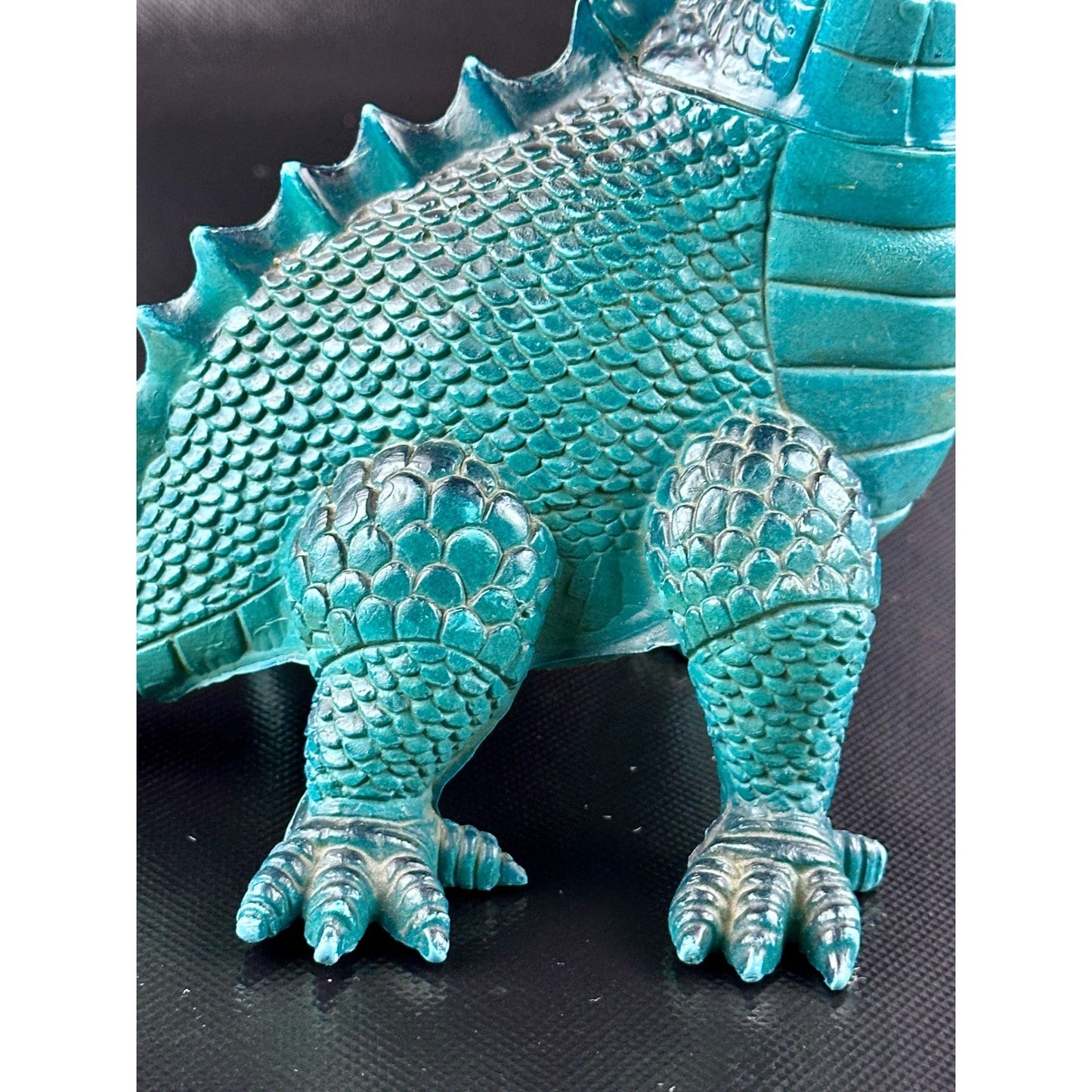 Imperial 1985 Two-Headed Dragon Figurine - Vintage Hong Kong Toy, Teal by Imperial