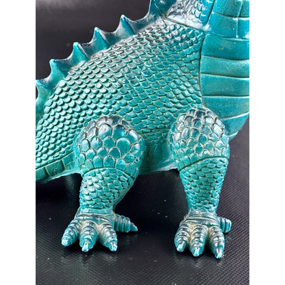 Imperial 1985 Two-Headed Dragon Figurine - Vintage Hong Kong Toy, Teal by Imperial