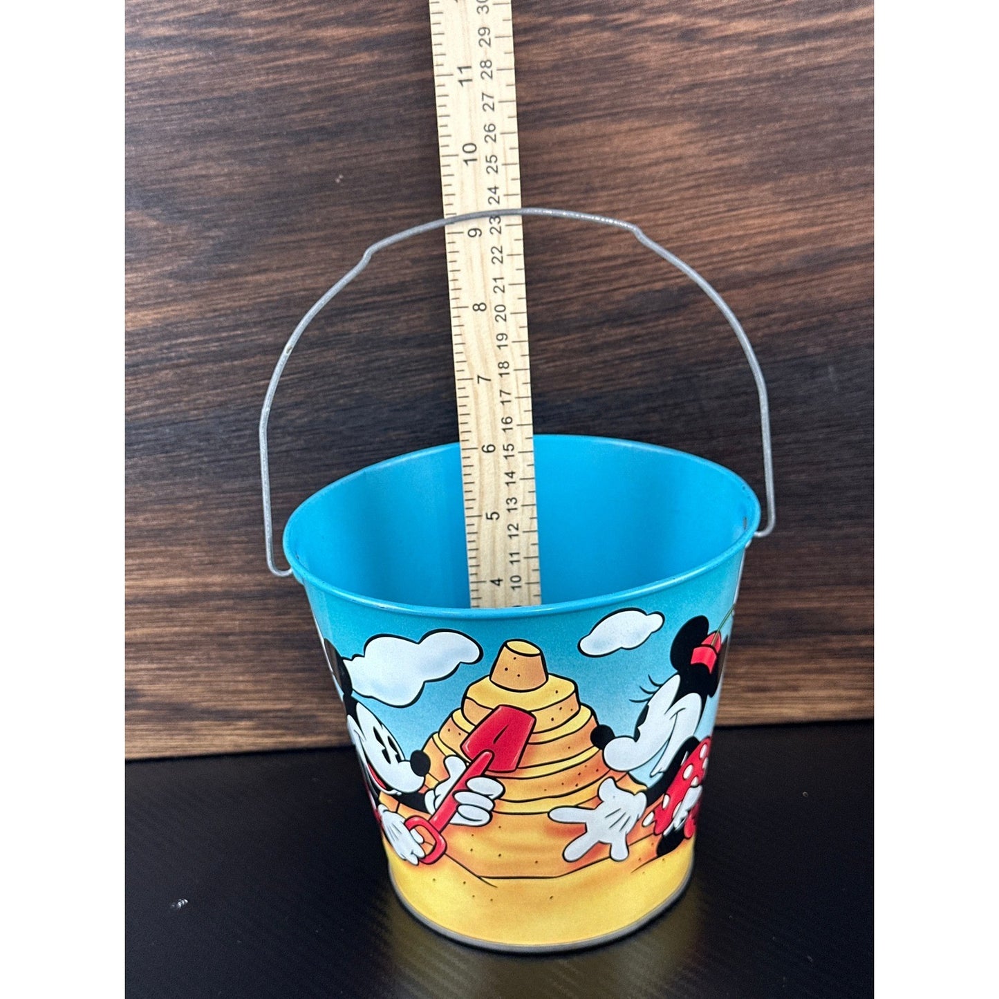 Vintage 1996 Disney Mickey Minnie Pluto Tin Sand Pail Beach Bucket Series 1 ASC by Disney