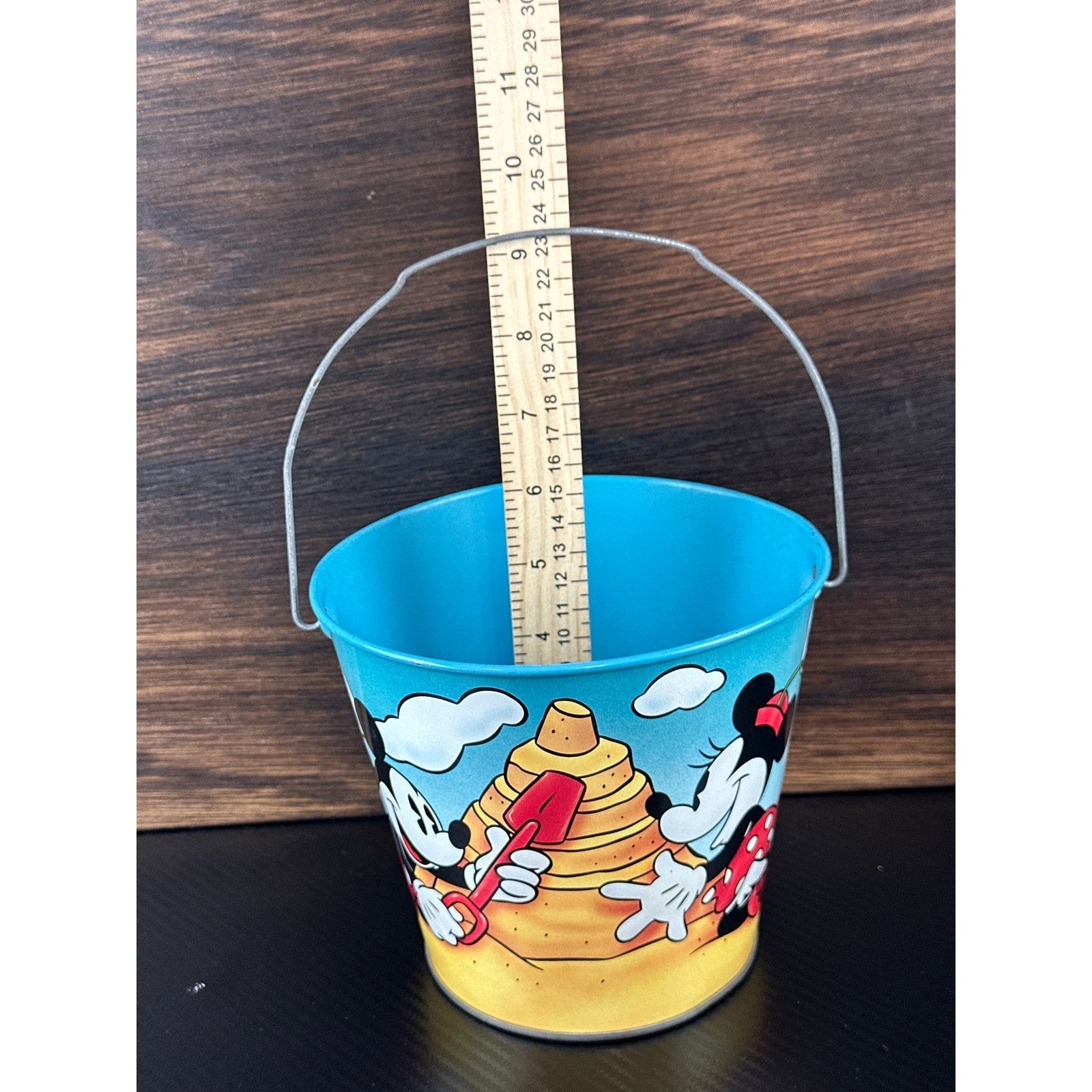 Vintage 1996 Disney Mickey Minnie Pluto Tin Sand Pail Beach Bucket Series 1 ASC by Disney