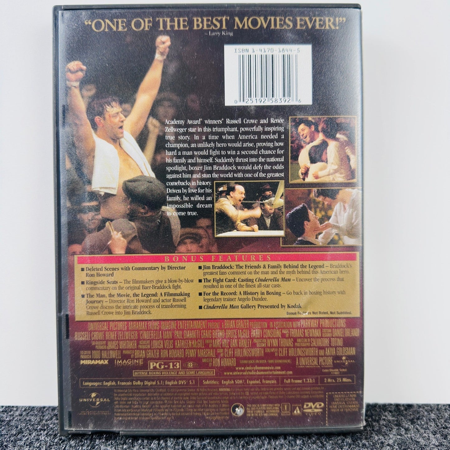 Cinderella Man DVD 2005 Full Screen Russell Crowe Renee Zellweger Ron Howard by Buysaavy