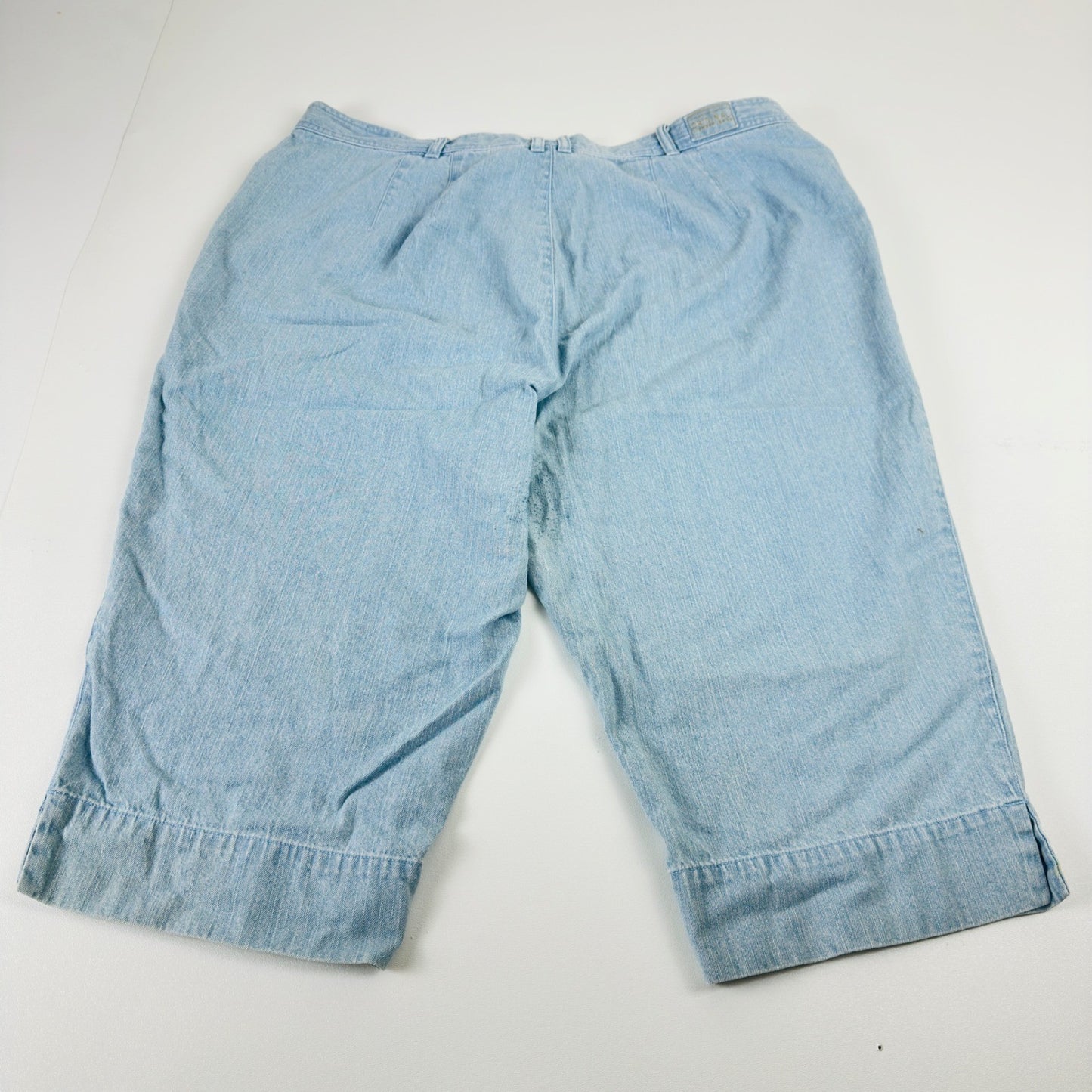Liz Claiborne Lizwear Light Wash Denim Bermuda Shorts 18W Light Blue Cotton by Liz Claiborne