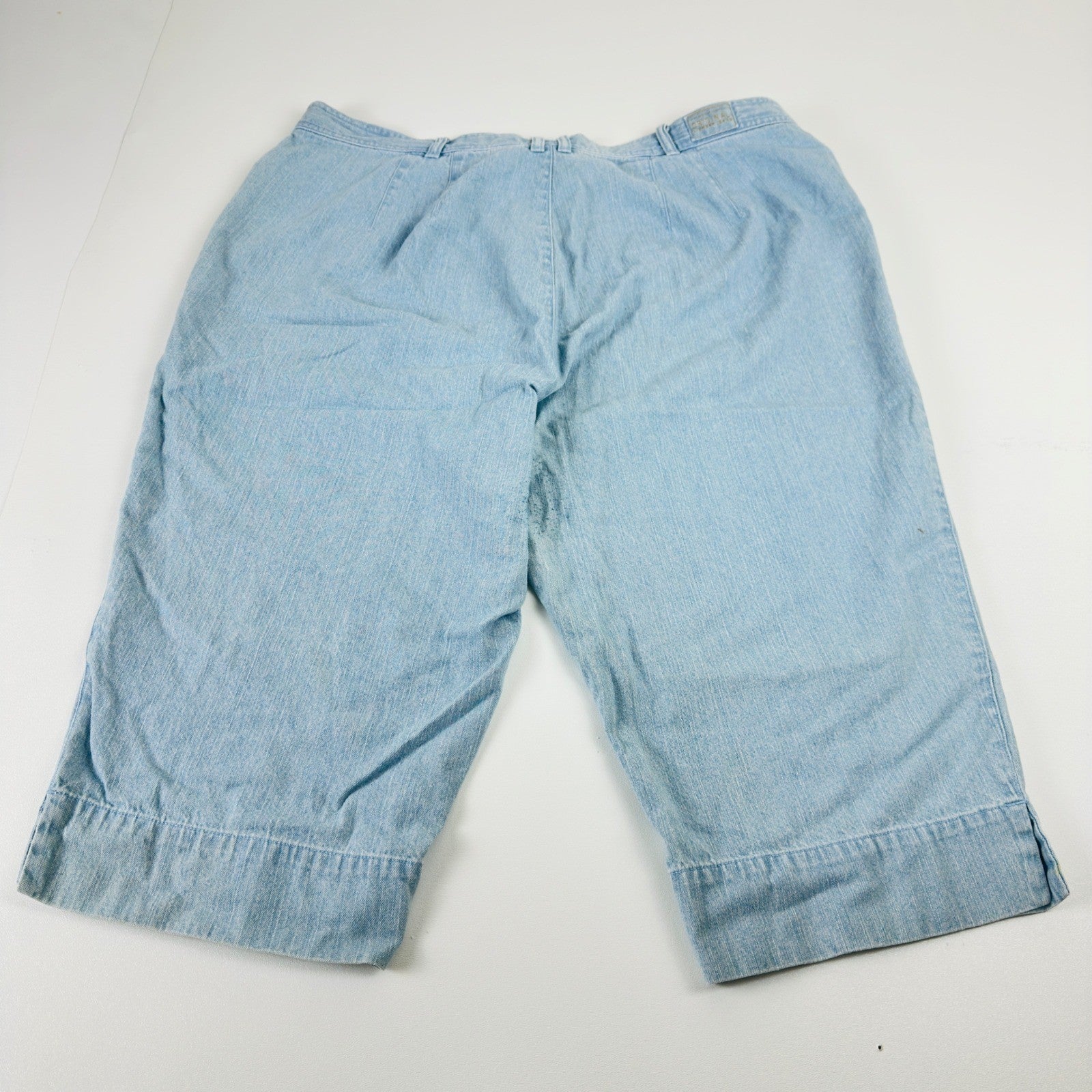 Liz Claiborne Lizwear Light Wash Denim Bermuda Shorts 18W Light Blue Cotton by Liz Claiborne